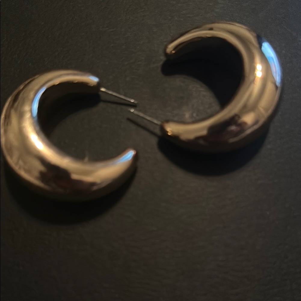 Chic Gold Crescent Earrings